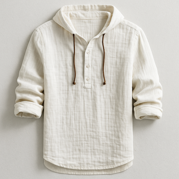 Lorenzo| Refined Linen Hooded Shirt