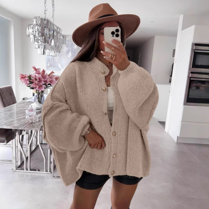 LETTIE - Classic Button-Down Long Sleeve Cardigan