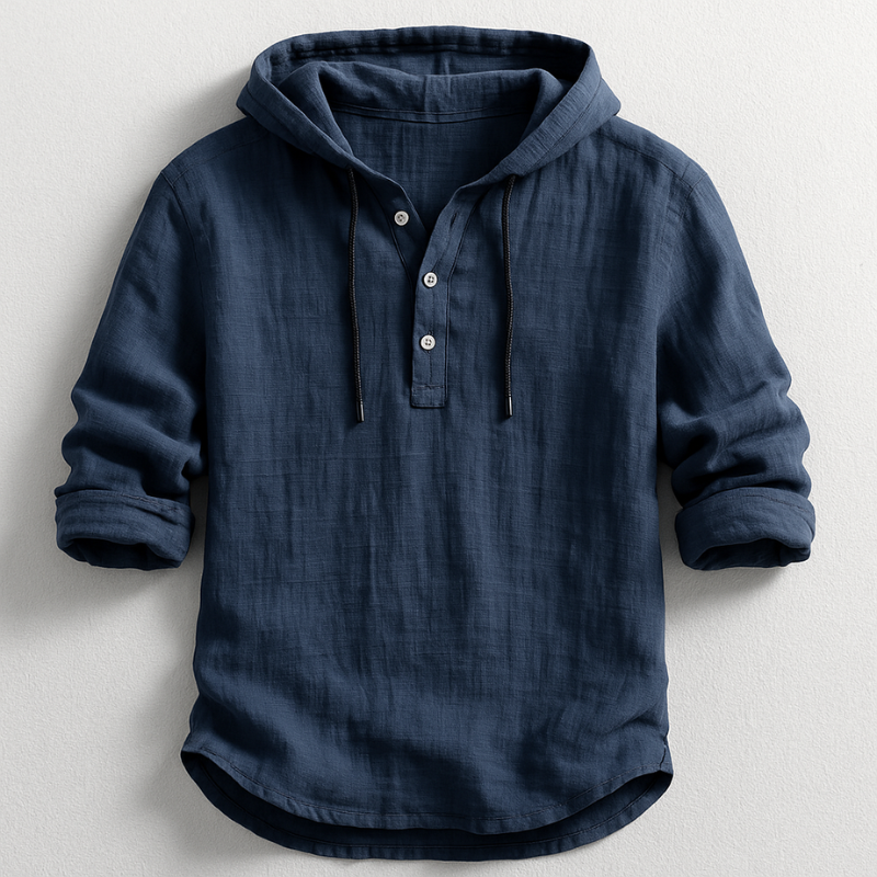 Lorenzo| Refined Linen Hooded Shirt