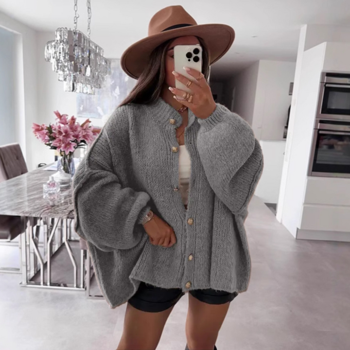 LETTIE - Classic Button-Down Long Sleeve Cardigan
