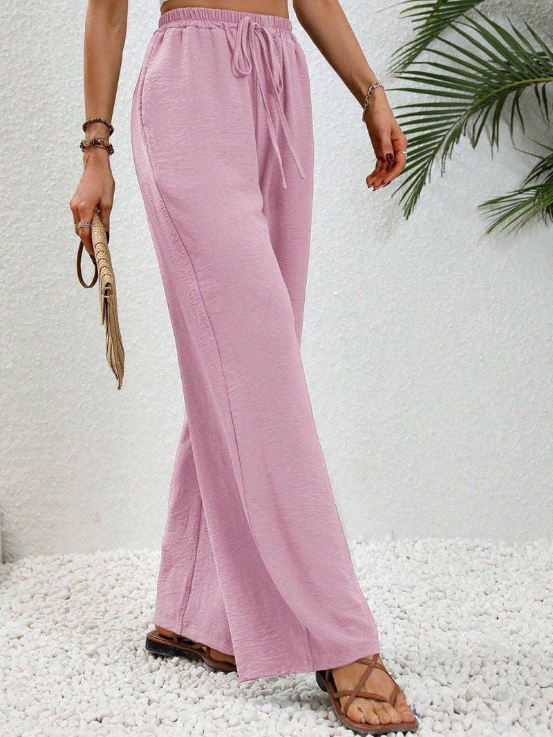 NIKU - Casual Wide Leg Drawstring Trousers