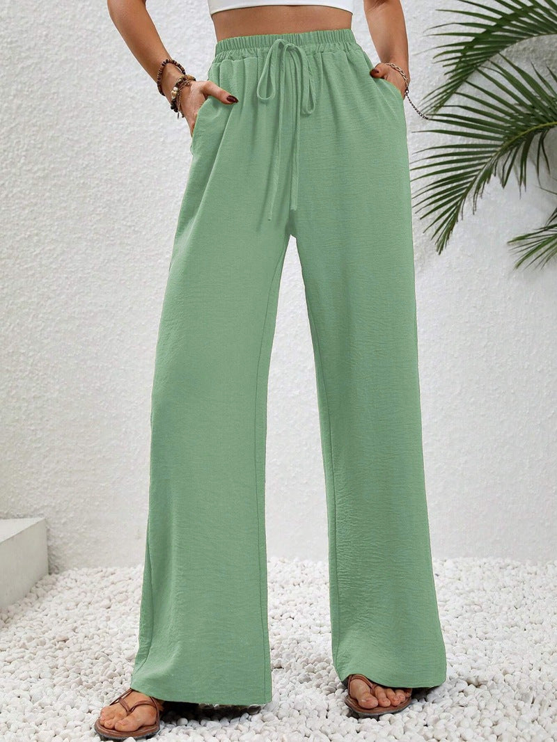NIKU - Casual Wide Leg Drawstring Trousers