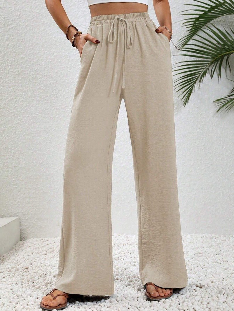 NIKU - Casual Wide Leg Drawstring Trousers