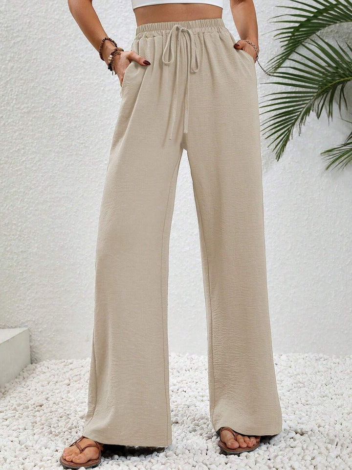 NIKU - Casual Wide Leg Drawstring Trousers