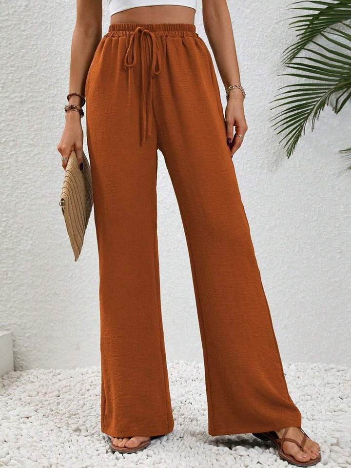 NIKU - Casual Wide Leg Drawstring Trousers