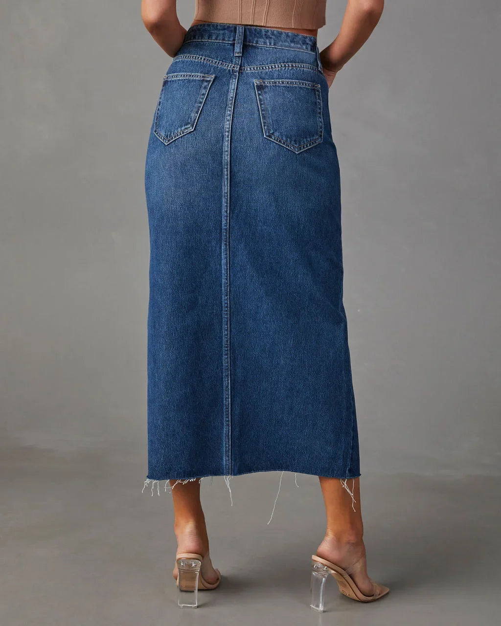 DENISE– Classic High-Waist Denim Skirt