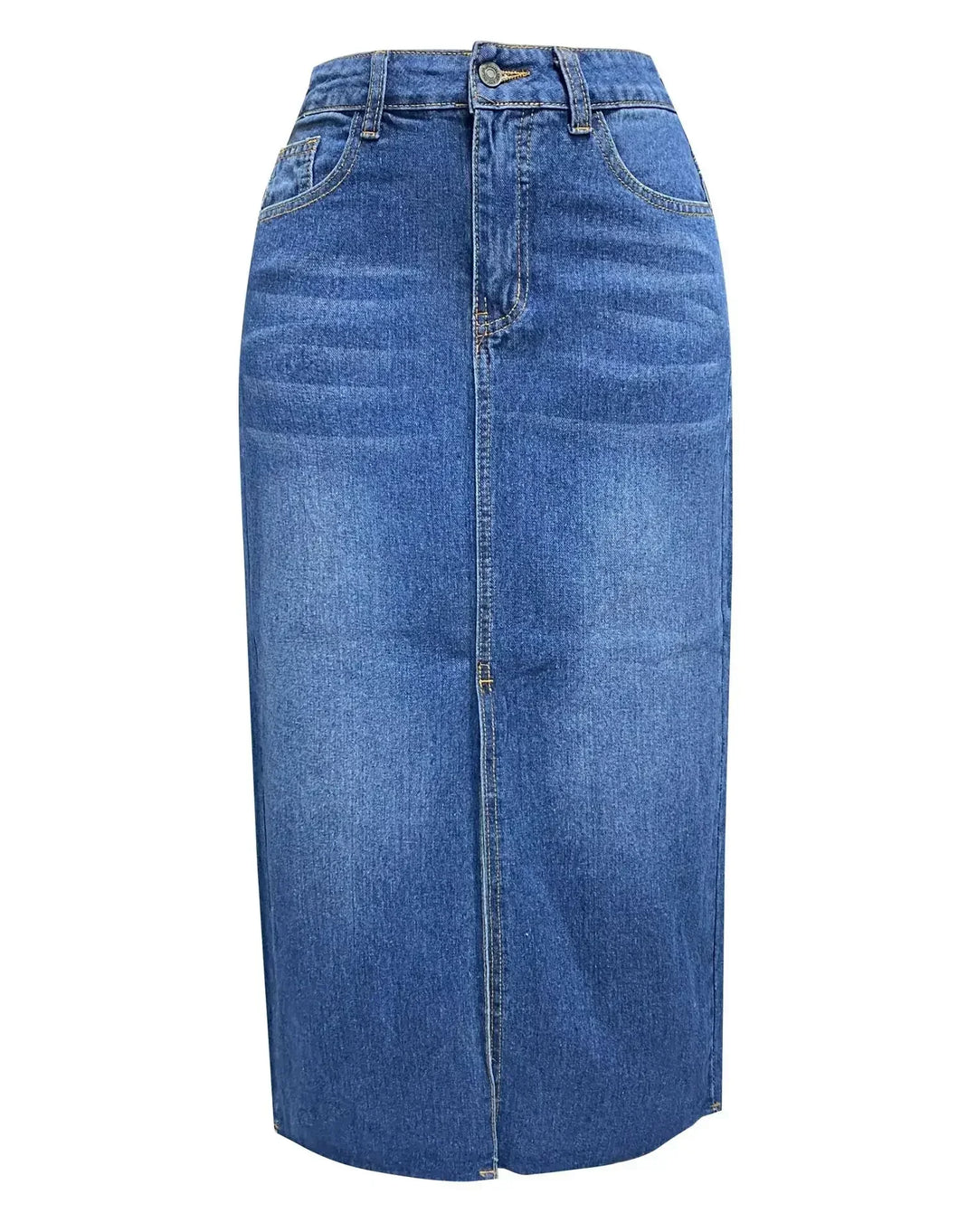 DENISE– Classic High-Waist Denim Skirt