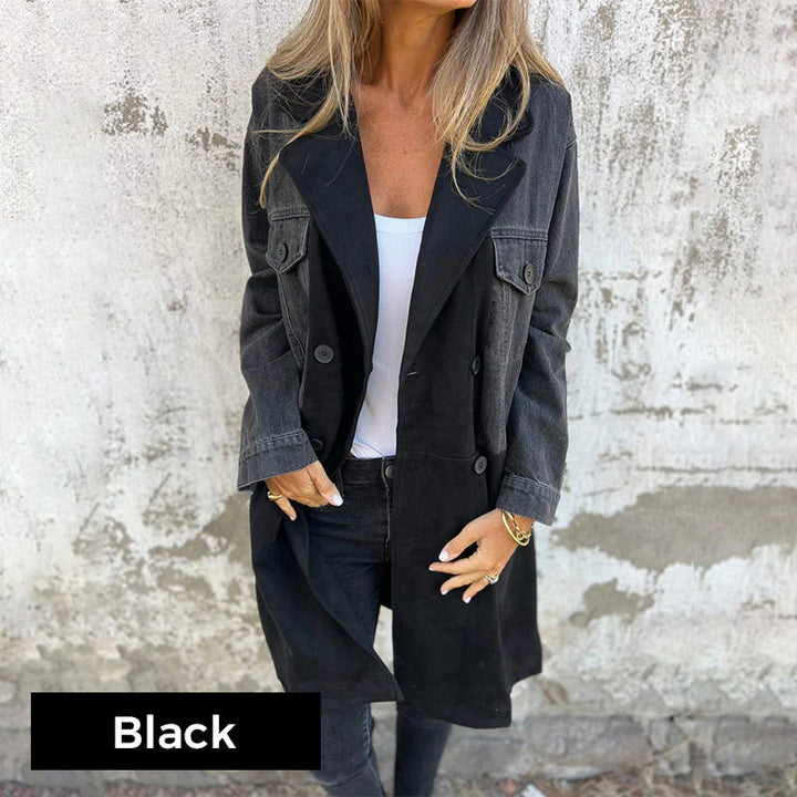 ELORA - Two-Tone Denim Trench