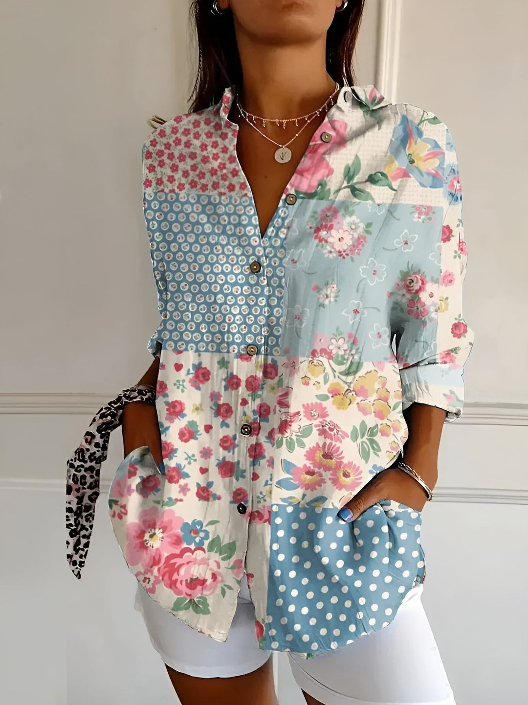 MELODIE – Elegant Floral Button Shirt